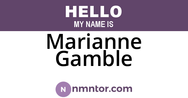 Marianne Gamble