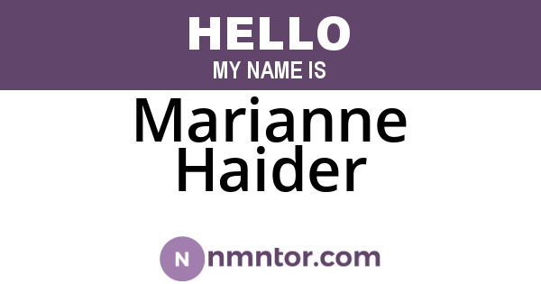 Marianne Haider