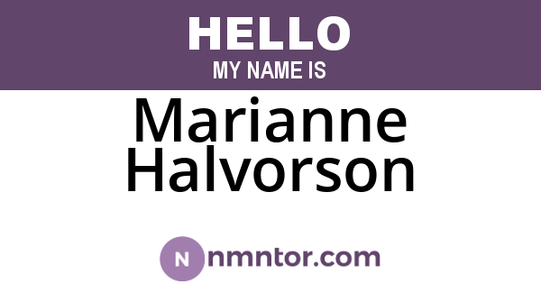 Marianne Halvorson
