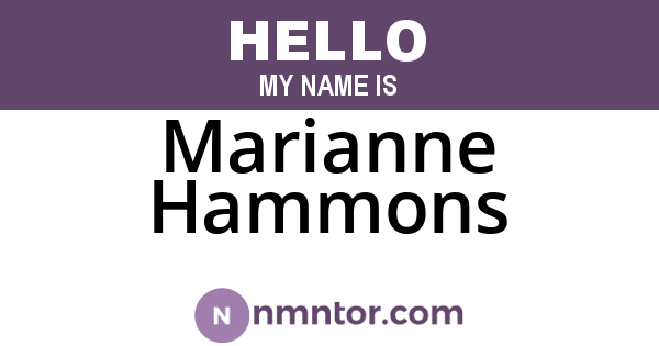 Marianne Hammons