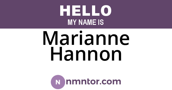 Marianne Hannon