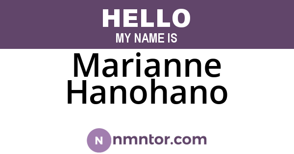 Marianne Hanohano