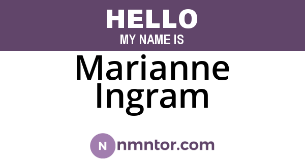 Marianne Ingram