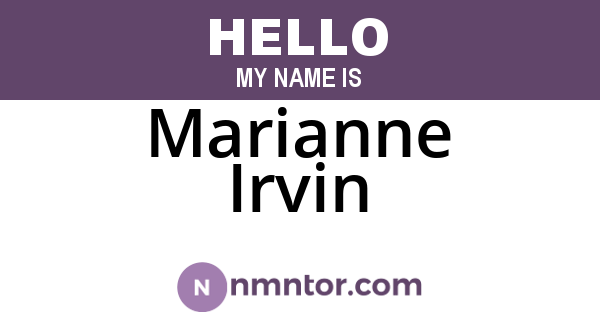 Marianne Irvin