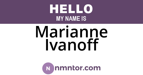 Marianne Ivanoff