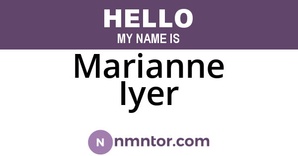 Marianne Iyer