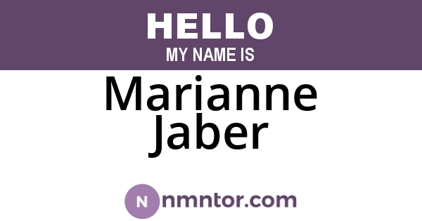 Marianne Jaber