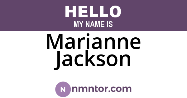 Marianne Jackson