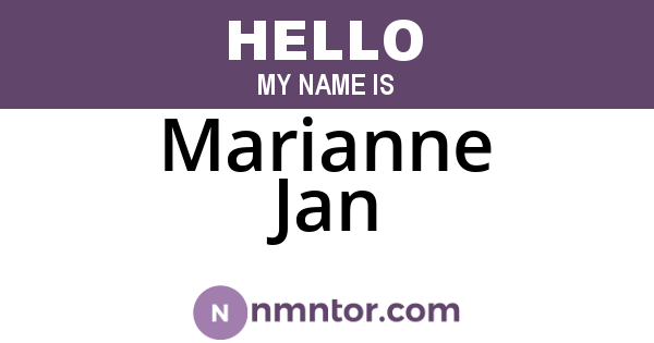 Marianne Jan