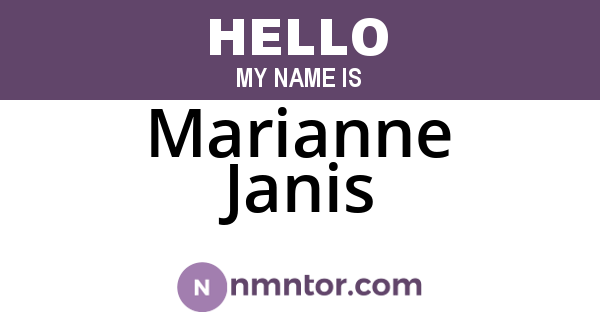 Marianne Janis