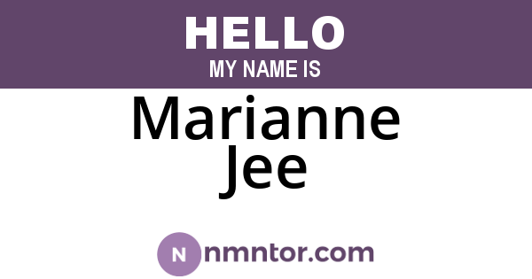 Marianne Jee