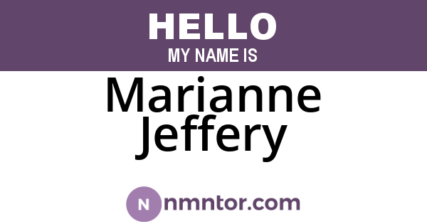 Marianne Jeffery