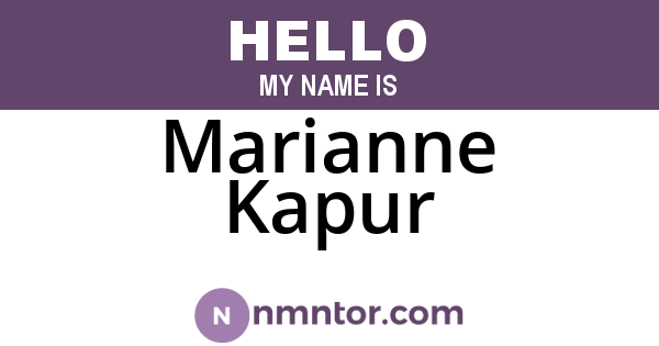 Marianne Kapur
