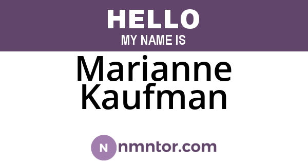 Marianne Kaufman