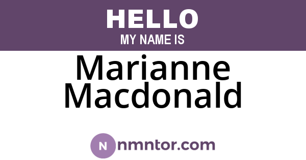 Marianne Macdonald