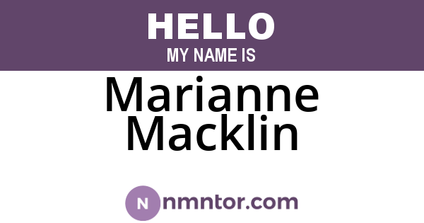 Marianne Macklin
