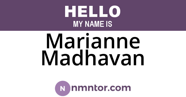 Marianne Madhavan