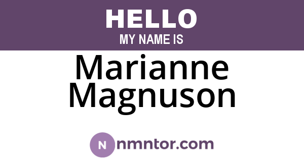Marianne Magnuson