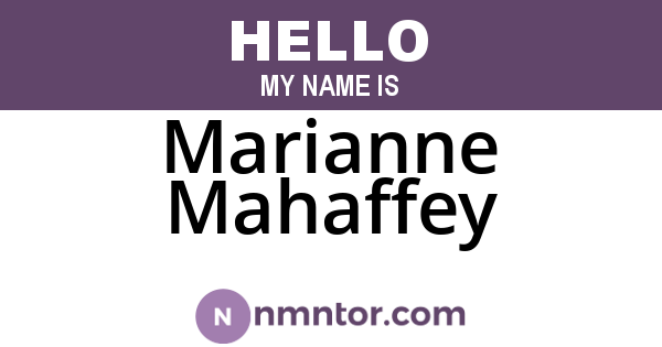 Marianne Mahaffey