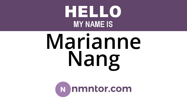 Marianne Nang