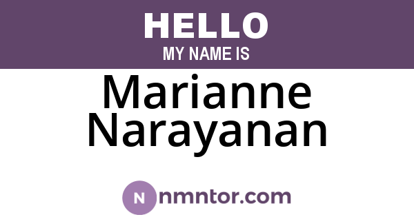 Marianne Narayanan