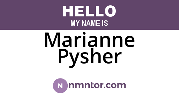 Marianne Pysher