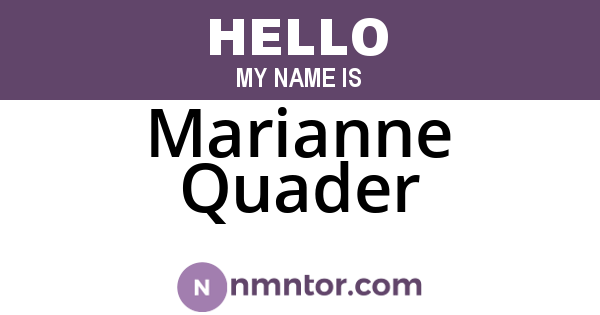 Marianne Quader