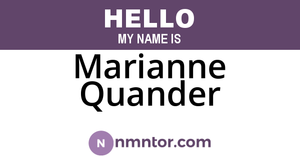Marianne Quander