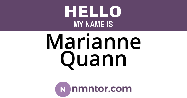 Marianne Quann