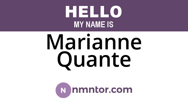Marianne Quante