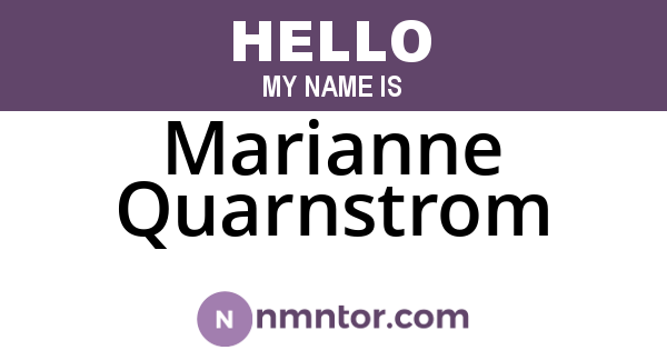 Marianne Quarnstrom