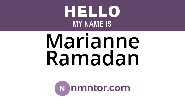 Marianne Ramadan