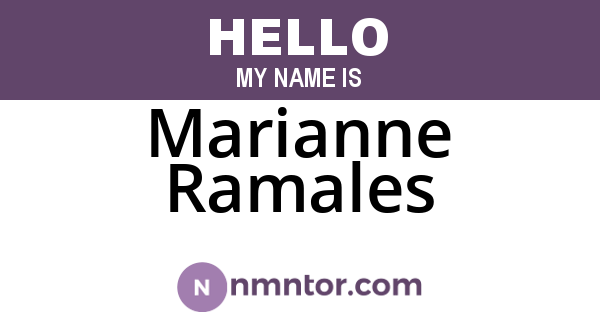Marianne Ramales