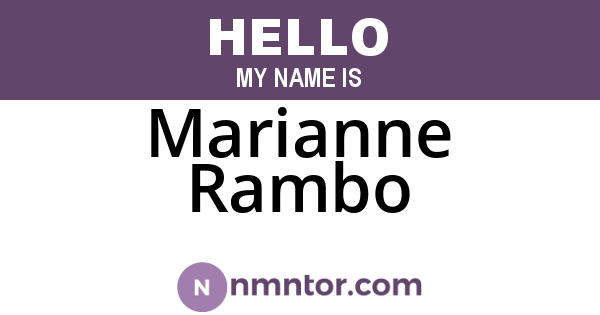 Marianne Rambo