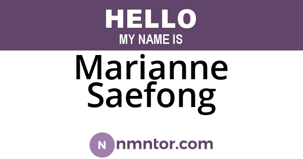 Marianne Saefong