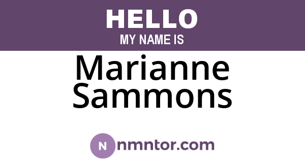 Marianne Sammons