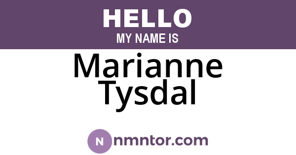 Marianne Tysdal