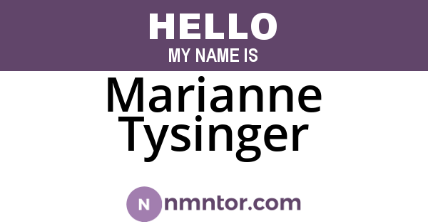 Marianne Tysinger