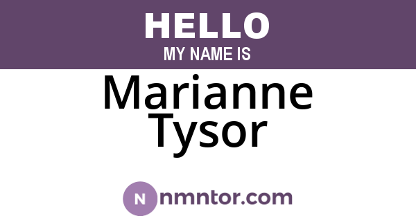 Marianne Tysor