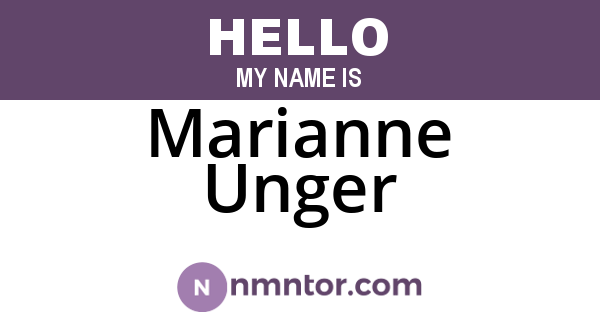 Marianne Unger