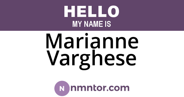 Marianne Varghese