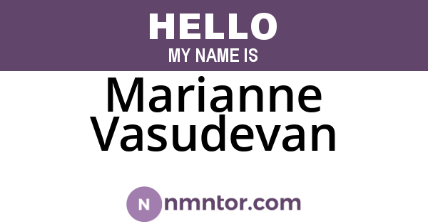 Marianne Vasudevan