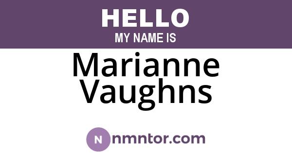 Marianne Vaughns