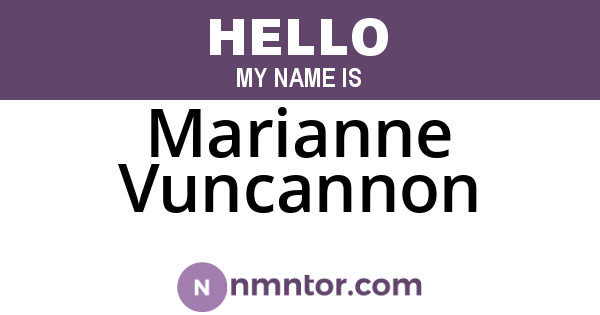 Marianne Vuncannon