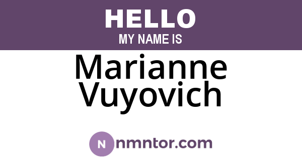 Marianne Vuyovich