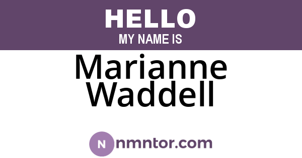 Marianne Waddell