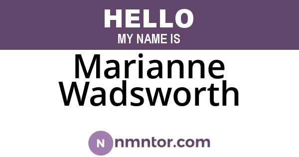 Marianne Wadsworth