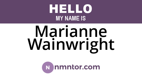 Marianne Wainwright