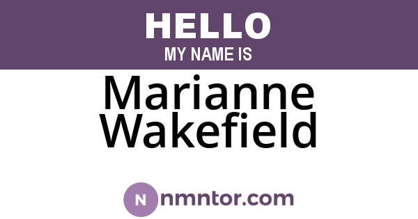 Marianne Wakefield