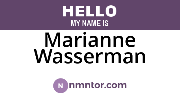 Marianne Wasserman